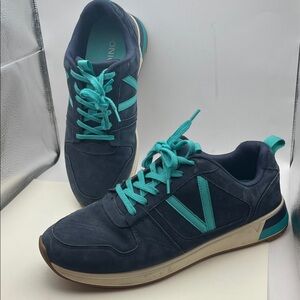Vionic Nubuck‎ Rechelle NBK Sneakers Women's 10 Blue Suede Shoes Comfort EUC